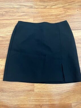 Sleek Black Mini Skirt with Front Slit